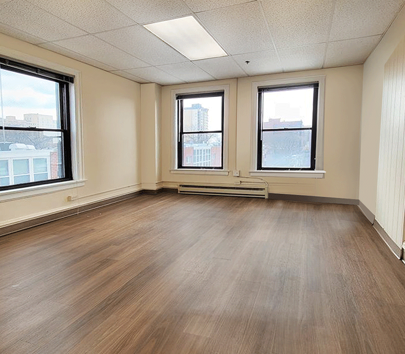 Renovated single apartment with modern plank flooring in Hyde Park, Chicago Illinois